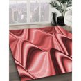thumbnail image 3 of Ahgly Company Tapis d'Intérieur Lavables à la Machine, Carrés, Transitionnels, Rouges, 3 Pi Carrés, 3 of 7