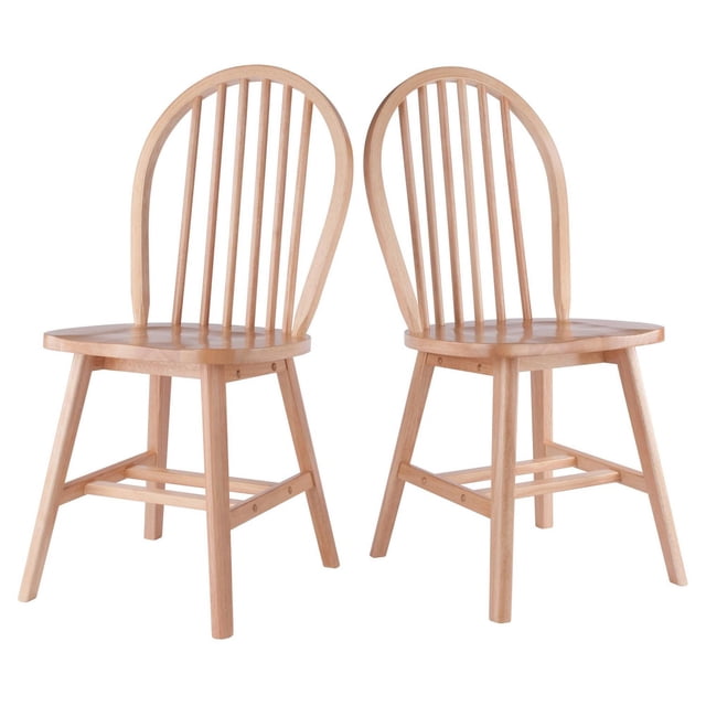 Ensemble de 2 chaises Windsor fini naturel