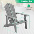 thumbnail image 3 of Costway Chaise Adirondack de Patio en HIPS avec Porte-Gobelet, Résistante aux Intempéries, Extérieur, 380 Lb, Gris, 3 of 10