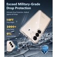 thumbnail image 2 of KOMI for Samsung Galaxy S25 Case: for Galaxy S24 Case Military Grade Drop Protection Anti Yellowing Cell Phone Cover - Rugged Shockproof Protective Bumper Transparent Cases Glitter, 2 of 5