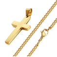 thumbnail image 4 of Collier Chaîne Pendentif Croix Simple Simple Bijoux Homme Noir/or/argent J8X1, 4 of 6