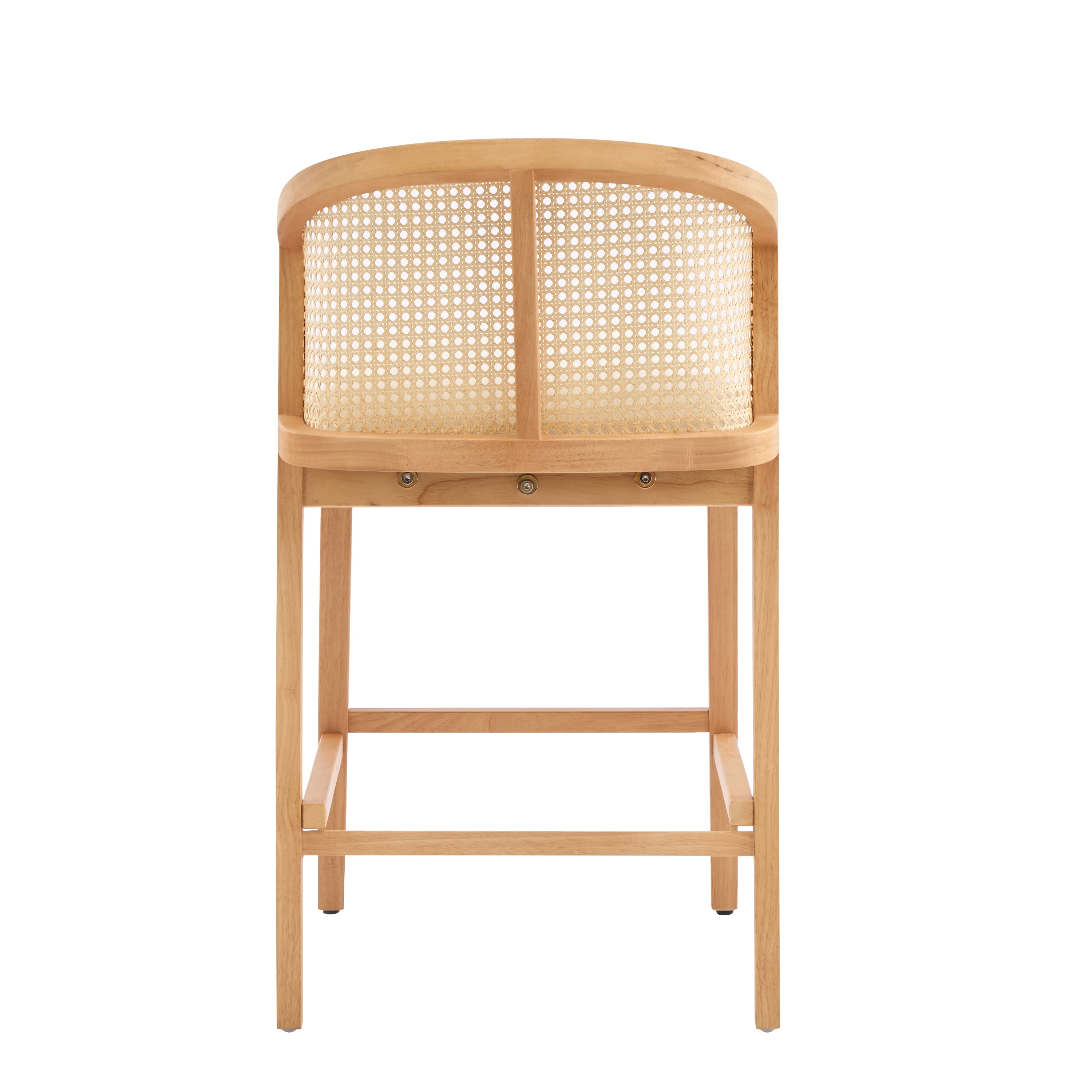 Ensemble de 2 tabourets de bar en bois Tatti de Noble House, revêtement beige, naturel et beige