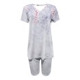 thumbnail image 4 of Blouses pour Femmes, Ensembles de Blouses Décontractées à Manches Courtes Imprimées et Col en V pour Femmes, 4 of 4