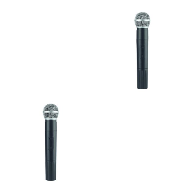 QualitChoice Microphone Artificiel Portatif à Main pour Enfants, Diffusion en Direct, Scène, Performance, Simulation Portable, Faux Micro, Accessoires, Jouet, Festival, 48 Tubes, Ensemble de 2