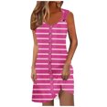 thumbnail image 2 of Ovzne Robes pour Femmes 2025 Robe de Plage Printemps et Été Vacances Bouton Col en V Robe à Bretelles Robe de Printemps Liquidation, 2 of 5