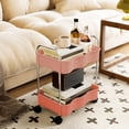 thumbnail image 2 of Feltree 2-Tier Rolling Storage Cart with Armrests and Wheels, Multi-Purpose Kitchen Bathroom Living Room Organizer, Sturdy Plastic Utility Cart for Easy Mobility and Storage, 2 of 7