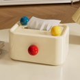 thumbnail image 1 of Tissue Box for Living Room | Cute Cream Plastic Holder | -Inspired Toaster Design | Large Opening | Decorative Coffee Table Storage | 7.6"x6"x5" Home Organizer, 1 of 6