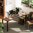 thumbnail image 2 of HOMCOM 71" Computer Desk, Study Desk with Metal Legs, Rustic Brown, 2 of 10