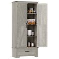 thumbnail image 1 of HOMCOM Armoire de Garde-Manger Style Ferme, Armoire de Cuisine, Gris Pâle Vieilli, 1 of 10