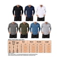 thumbnail image 5 of UKAP T-Shirts pour Hommes Col Rond Henley Chandail Manches Longues Hauts Blouse Décontractée Vert Armée m, 5 of 5