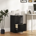 thumbnail image 2 of HOMCOM 2 Drawer File Cabinet Fluted Vertical Filing Cabinet with Lock Black, 2 of 10