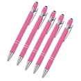 thumbnail image 1 of Maplenight Aluminum Ballpoint Pen with Touchscreen Tip - Metal Body, 1.5g Ink, 5pc Set for Business, Student Writing, and Screen Use Hot Pink, 1 of 4