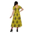 thumbnail image 4 of Moomaya Longues Robes Tuniques en Coton Imprimé à Manches Courtes avec Fente avant pour Femmes, 4 of 6