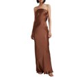 thumbnail image 1 of Faithtur Nouvelle Mode Femmes Sans Manches Robe Sans Manches Couleur Unie Bustier Élégant une Seule Pièce, Robe de Banquet de Mariage Cocktail, 1 of 7