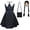 Dress+Wig+Bag, variant on HAWEE Girls Wednesday Addams Costume Dress Kids Family Halloween Costumes Sleeveless Cosplay Party Costume with Wig, Bag