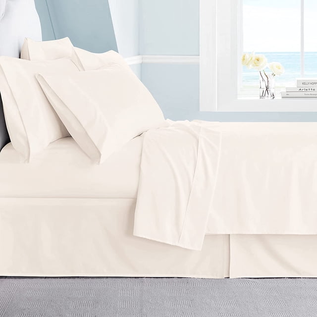 Swift Home Luxury 4-Piece Sheet Set with Extra Pillow Case, Twin, Coconut Milk