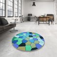 thumbnail image 4 of Ahgly Company Machine Washable Indoor Rectangle Transitional Turquoise Green Area Rugs, 8' x 10', 4 of 7