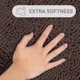 thumbnail image 4 of Hitime Soft Chenille Bath Mat Grey 20x30 Quick Dry Machine Washable Bathroom Runner - Ultra Absorbent Non-Slip Backing Bath Rug Mat - Brown, 4 of 10