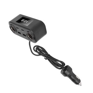 Adaptateur de chargeur de voiture, 100W Voiture Cigarette Lighter Adaptateur de puissance Intelligent affichage numérique ignifuge PC pour les VUS