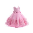 thumbnail image 1 of XDZJLR Robes pour Filles Enfants Été Sans Manches Fleur Princesse Défilé Performance Jupe, 1 of 7