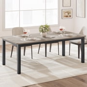 Kitchen Dining Table For 6~8 People, 78.7" Long Kitchen Table with Chamfer Design, Rectangle Dining Room Table For Dinner Or Meeting, (Only Table)