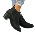 thumbnail image 1 of Cameland Grandes Bottes Courtes en Suède à Talons Épais et Bas, 1 of 7