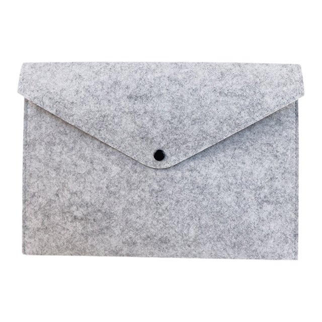 ZTTD Felt File Folder, Durable Briefcase, Document Bag, Paper File Folders, Portfolio Case, Letter Envelope, Handbag Button Closure, for Office Home S-chool Stationery (Z06-Light Grey)