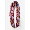 thumbnail image 2 of Bimba Foulard en Pure Soie à Imprimé Floral Feuilles Rouges et Lys pour Cheveux, Cou, Tête Bandanas pour Femmes 40 x 40 Pouces, 2 of 6