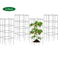 thumbnail image 1 of Gymax Lot de 4 Cages à Tomates 39 Pieds' Treillis Rond en Fer pour Plantes avec Cadre Stable (4 Unités), 1 of 10