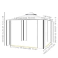 thumbnail image 3 of Outsunny Pavillon de Terrasse 10 Pieds x 10 Pieds, Auvent de Pavillon Extérieur, Blanc, 3 of 9