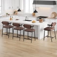 thumbnail image 4 of AKDSteel Bar Stools Set of 2,Adjustable Swivel Barstools, Faux Leather Bar Chairs,Upholstered Counter Height with Soft Backrest for Kitchen Island, 4 of 6