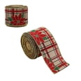 thumbnail image 1 of Vaidha Christmas Wired Ribbon Snowman Santa Claus Xmas Tree Truck Ribbon Plaids Xmas Decorative Gift Wrapping Ribbon For DIY Crafts Wreath Bow, 1 of 3