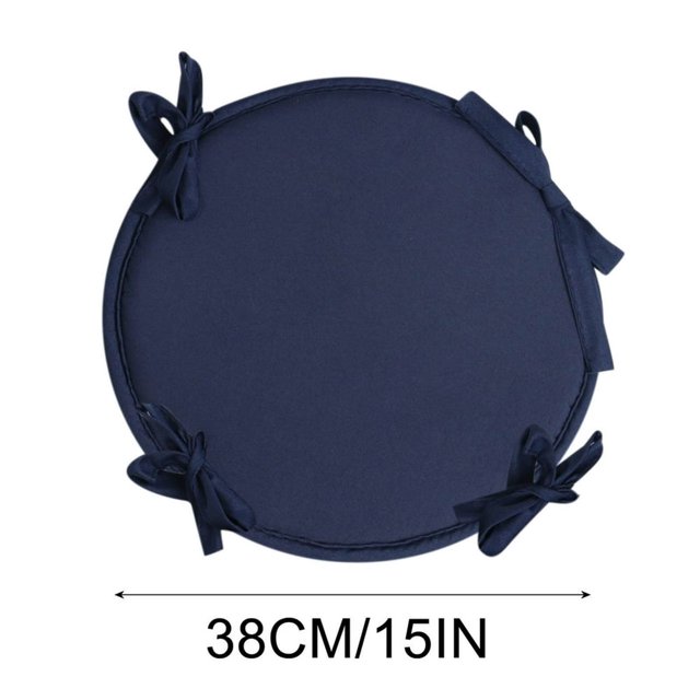 Estbridge Coussins de Chaise Coussins de Chaise Intérieur Extérieur Coussins de Chaise Ronds avec Attaches Coussins de Chaise Ronds pour Chaises de Salle à Manger Coussin de Siège Rond Coussins de Chaise de Jardin Ensemble pour Meuble Jaune 15 Po