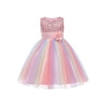 thumbnail image 2 of Kids Little Girl Pageant Party Dresses Colorful Formal Sequin Flower Tulle Tutu, 2 of 5