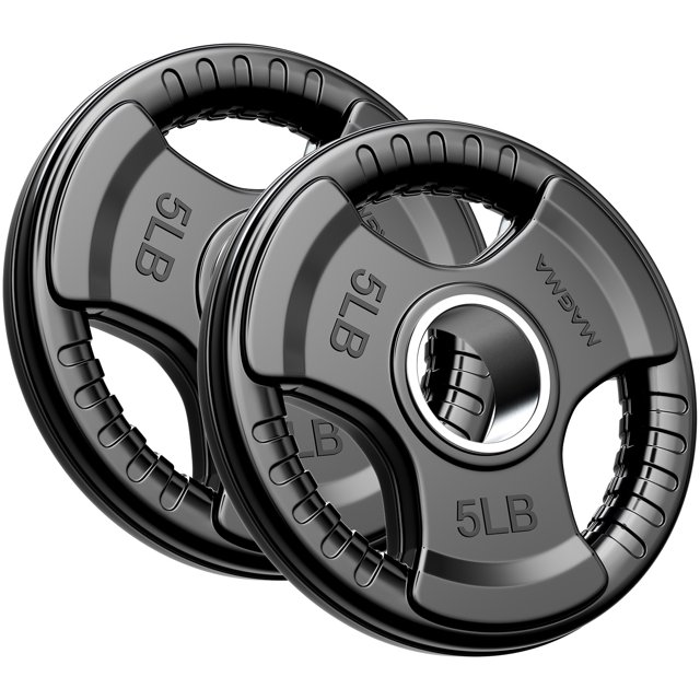 MAGMA Virgin Rubber 2-Inch Cast Iron Olympic Grip Plates, for Strength Training, Weightlifting, Muscle Toning, Weight Loss & Crossfit