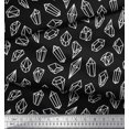 thumbnail image 3 of Soimoi Black Cotton Poplin Fabric Crystal Stone Geometric Decor Fabric Printed BTY 42 Inch Wide, 3 of 3