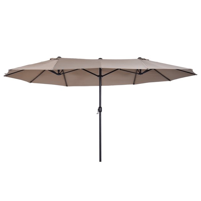Outsunny 15ft Double-sided Patio Umbrella, Extra Large Outdoor Parasol
