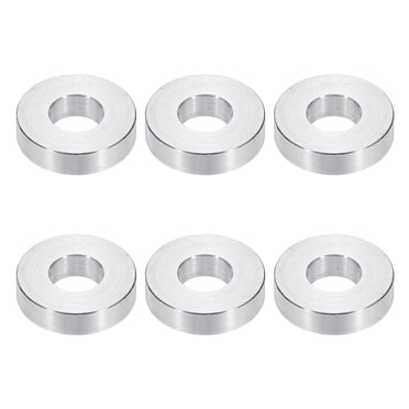 M10 Aluminum Spacers, 6 Pcs Metal Spacers Aluminum 10.5mm ID x 24mm OD x 8mm L Aluminum Spacer Screw Standoff Round for 3/8 or M10 Screw Bolts
