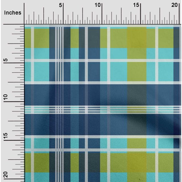 oneOone Viscose Jersey Fabric Madras Check Print Fabric BTY 60 Inch Wide