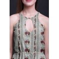 thumbnail image 4 of Bimba Floral Ladies Crew Neck Waist String Print Maxi Dress with Side Slits Summer Wear-X-Large, 4 of 6