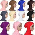 thumbnail image 4 of Soft Solid Color Women Full Cover Scarf Cap Underscarf Neck Head Bonnet Hat, 4 of 10
