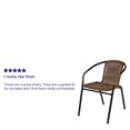 thumbnail image 4 of Flash Furniture Lot de 2 Chaises Empilables de Restaurant en Rotin Brun Moyen pour Intérieur-Extérieur, 4 of 5