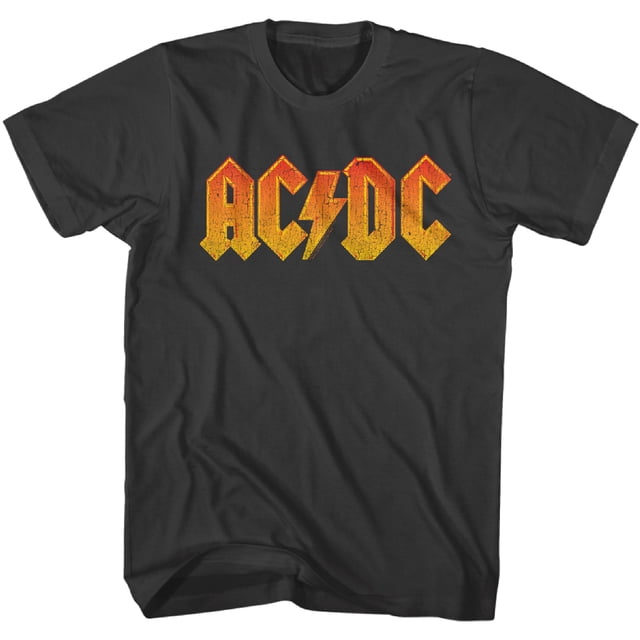 AC/DC Groupe de Musique Hard Rock Orange Logo Usé T-Shirt pour Adulte Tee