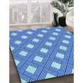 thumbnail image 3 of Ahgly Tapis Rectangulaire Lavable en Machine Bleu Lagon Transitionnel, 5 Pieds x 7 Pieds, 3 of 7