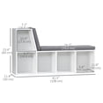 thumbnail image 3 of HOMCOM 5-Cubby Bookcase with Cushioned Reading Nook, Grey, 3 of 10