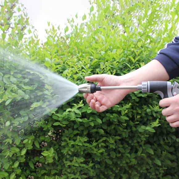 Heavy Duty Metal Garden Hose Nozzle with 4 Spray Patterns, High Pressure Water Nozzle Leak Proof Pistol Grip, All Brass Adjustable Sprayer for Car Washing Pet Showering Lawn Watering