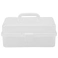 thumbnail image 2 of Xinrub Transparent Plastic Storage Box  Foldable Three Layers Tool Organizer Container Case With Handle, 2 of 8
