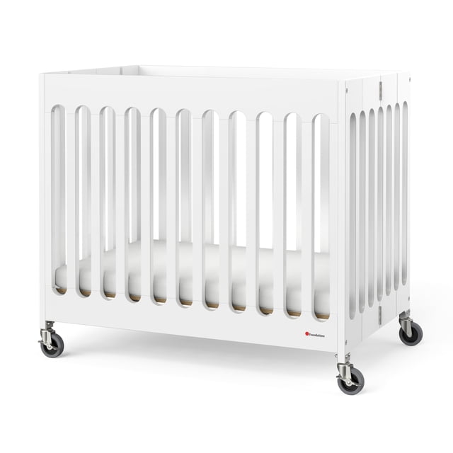 Foundations Boutique Compact Folding Mini Crib, White