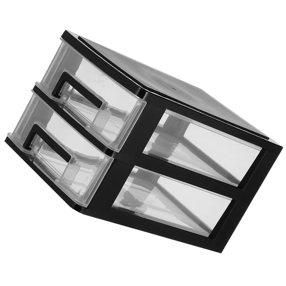 HAMPPLIES Black Plastic Storage Cabinet with Multi Layer Drawer for Office and Study Room Organization