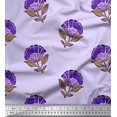 thumbnail image 1 of Soimoi Velvet Fabric Leaves & Floral Block Print Fabric by Yard 58 Inch Wide, 1 of 3